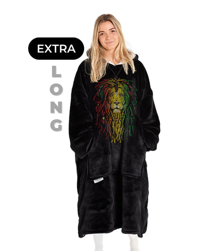 EXTRA LONG ADULTS BLANKET HOODIE - RASTA LION