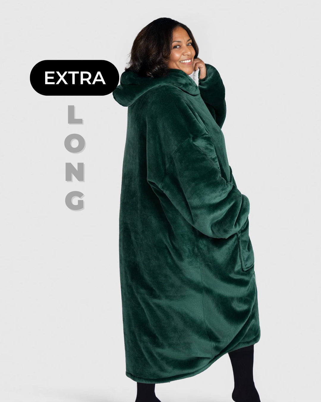 EXTRA LONG ADULTS BLANKET HOODIE DARK GREEN – NZ Lycanhoodies
