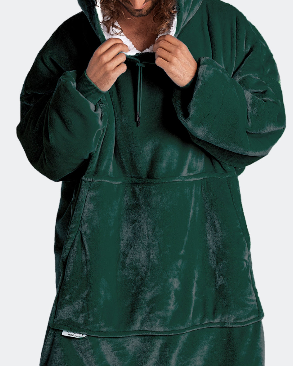 EXTRA LONG ADULTS BLANKET HOODIE - DARK GREEN