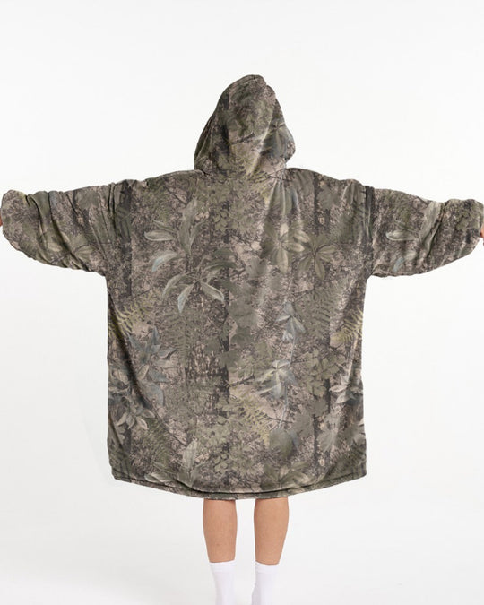 ADULT BLANKET HOODIE - CAMO GREEN
