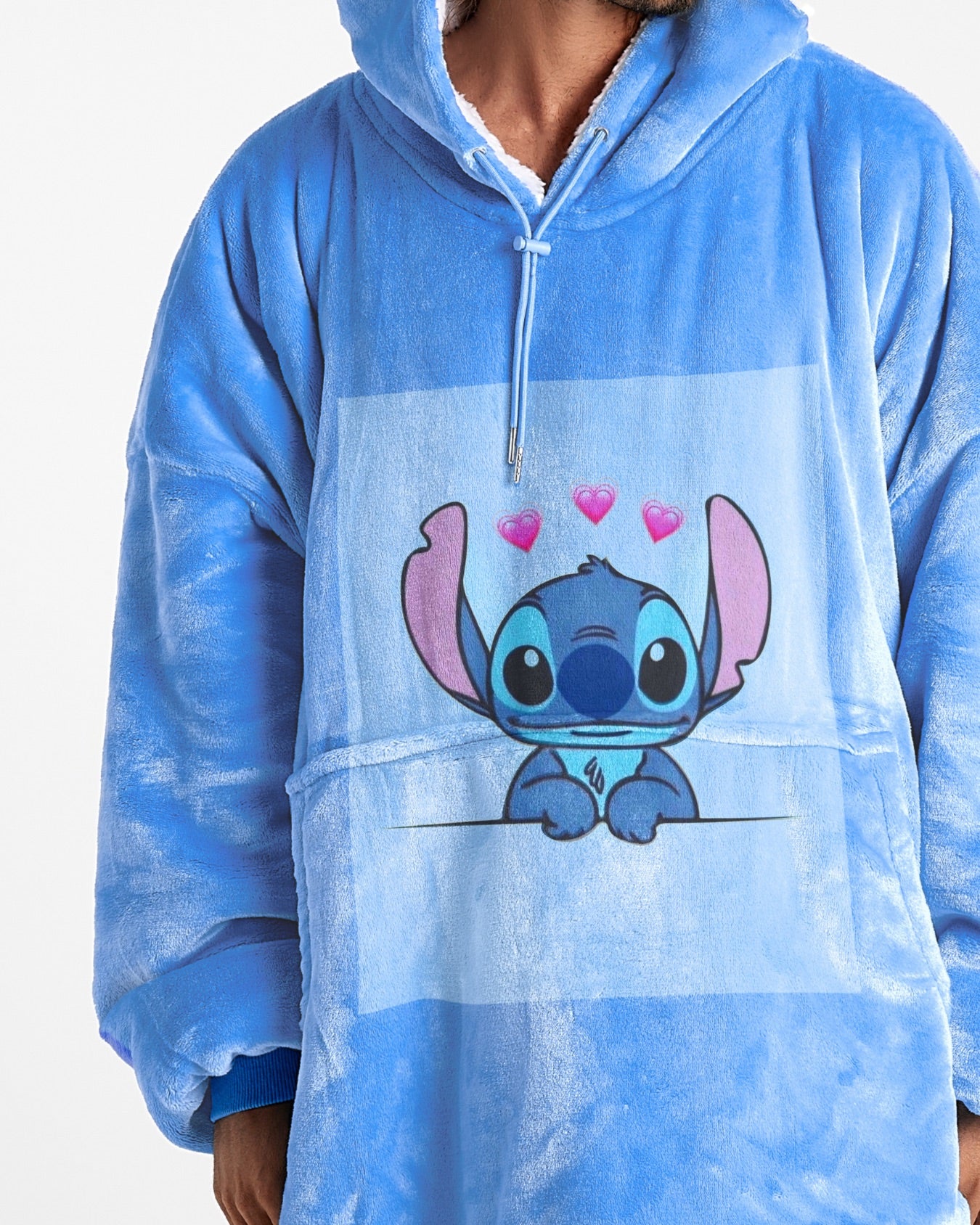 EXTRA LONG ADULTS BLANKET HOODIE - BLUE STITCH LOVE – NZ Lycanhoodies