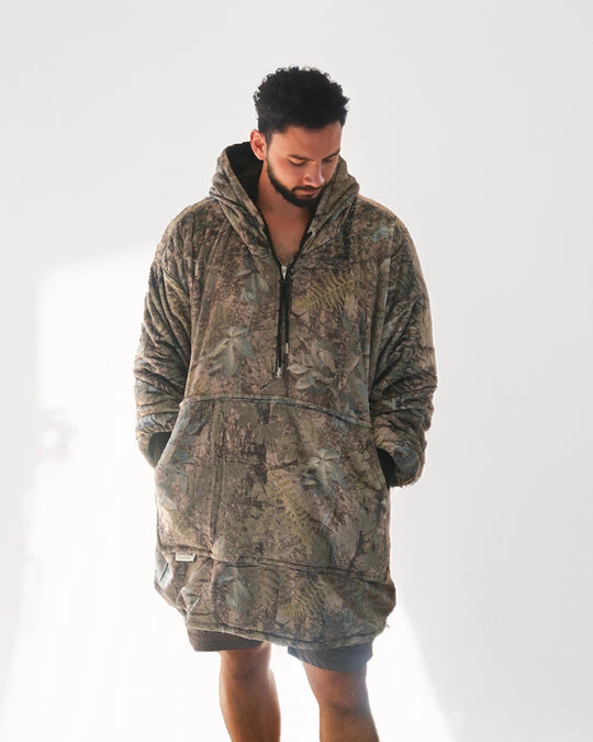 ADULT BLANKET HOODIE - CAMO GREEN